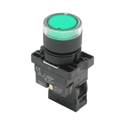 Pulsante indicatore LED verde con resistenza integrata 1NO, 220V, LAY5 Breckner Germany - immagine 3