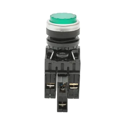 Pulsante luminoso convesso 24V AC/DC LED verde con ritorno 1NO+1NC, 10A/600V AC, 1A/250V DC LA42 Breckner Germany - immagine 2