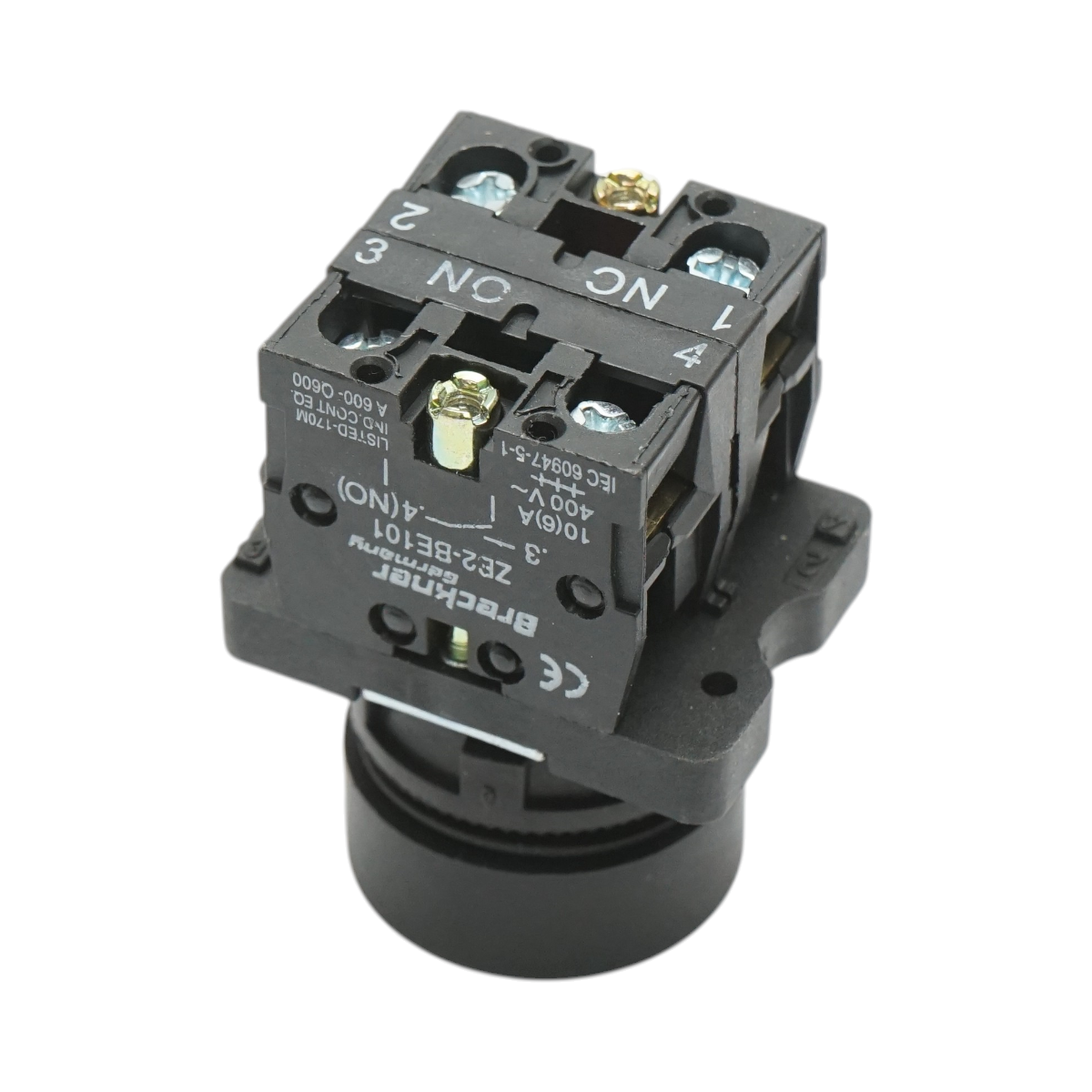 Pulsante rosso con ritorno 1NO+1NC, 400V/10A, LAY5 Breckner Germany - immagine 4