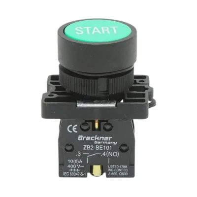 Pulsante START verde con ritorno 1NO, 400V/10A, LAY5 Breckner Germany