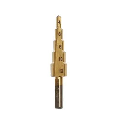 Punta conica Crownman a 5 gradini da 4-12 mm in acciaio HSS 4241 per metallo, alluminio, legno, plastica, ottone - immagine 2