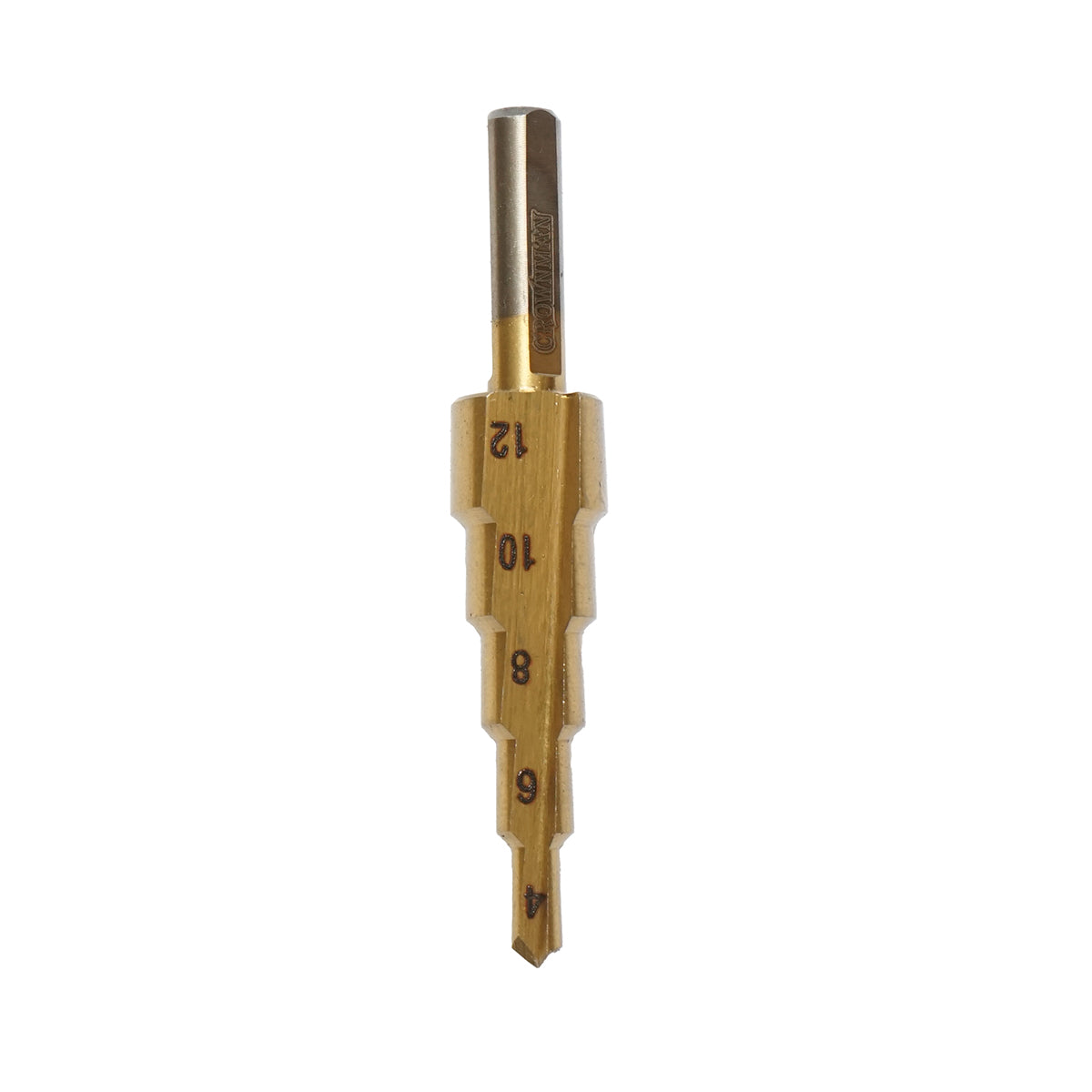 Punta conica Crownman a 5 gradini da 4-12 mm in acciaio HSS 4241 per metallo, alluminio, legno, plastica, ottone - immagine 4