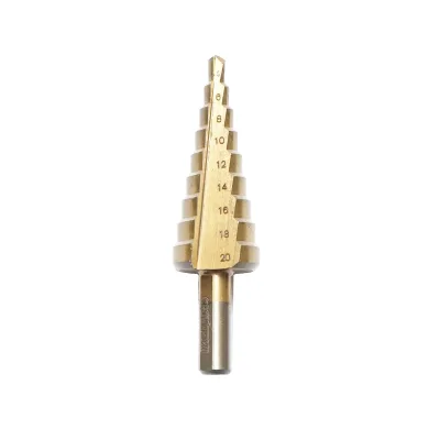 Punta conica Crownman a 9 gradini da 4 a 20 mm in acciaio HSS 4241 per metallo, alluminio, legno, plastica, ottone - immagine 2
