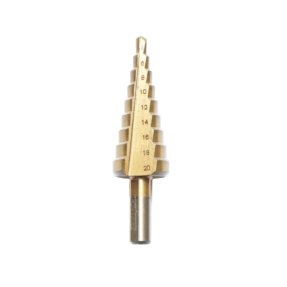 Punta conica Crownman a 9 gradini da 4 a 20 mm in acciaio HSS 4241 per metallo, alluminio, legno, plastica, ottone - immagine 2