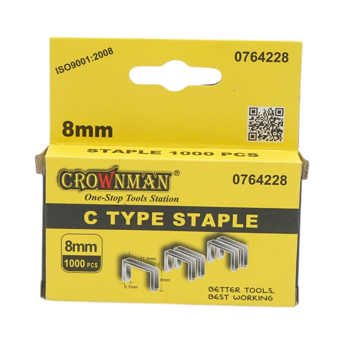 Punti metallici tipo C 0,7x11,3x8mm 1000 pezzi/set Crownman - immagine 2