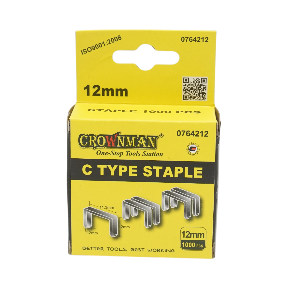 Punti metallici tipo C 1,2x11,3x12mm 1000 pezzi/set Crownman - immagine 2