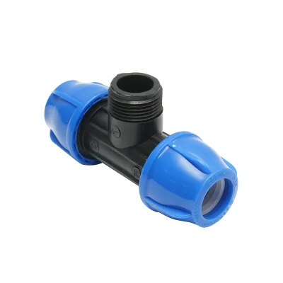 Quadrato a T di compressione con filettatura esterna maschio a 90 gradi D25x25mmx1, PN16 bar per sistemi di irrigazione. - immagine 2