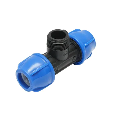 Quadrato a T di compressione con filettatura esterna maschio a 90 gradi D25x25mmx1, PN16 bar per sistemi di irrigazione. - immagine 3