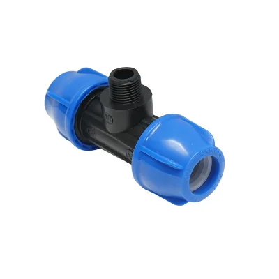 Quadrato a T di compressione con filettatura esterna maschio a 90 gradi D25x25mmx1/2, PN16 bar per sistemi di irrigazione. - immagine 2
