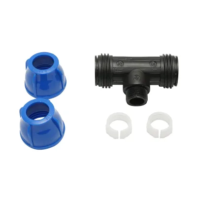 Quadrato a T di compressione con filettatura esterna maschio a 90 gradi D25x25mmx3/4, PN16 bar per sistemi di irrigazione - immagine 4
