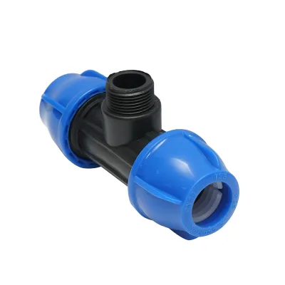 Quadrato a T di compressione con filettatura esterna maschio a 90 gradi D25x25mmx3/4, PN16 bar per sistemi di irrigazione - immagine 3