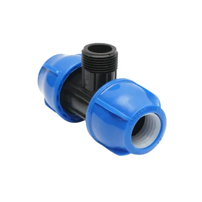 Quadrato a T di compressione con filettatura esterna maschio a 90 gradi D32x32mmx1, PN16 bar per sistemi di irrigazione - immagine 3