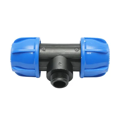 Quadrato a T di compressione con filettatura esterna maschio a 90 gradi D40x40mmx1, PN16 bar per sistemi di irrigazione - immagine 2