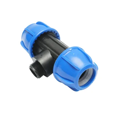 Quadrato a T di compressione con filettatura esterna maschio a 90 gradi D40x40mmx1, PN16 bar per sistemi di irrigazione - immagine 3