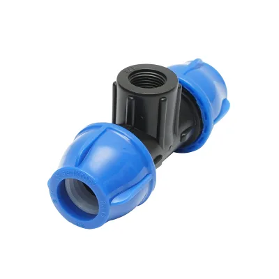 Quadrato a T di compressione con filettatura interna femmina a 90 gradi D25x25mmx1/2, PN16 bar per sistemi di irrigazione - immagine 3