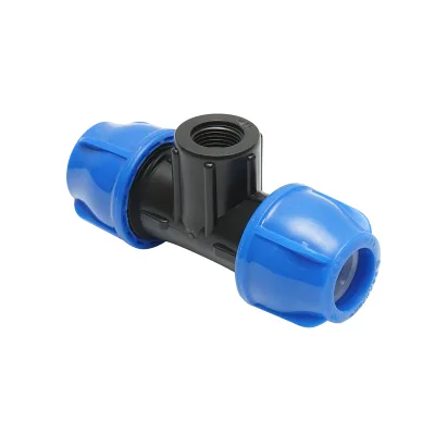 Quadrato a T di compressione con filettatura interna femmina a 90 gradi D25x25mmx1/2, PN16 bar per sistemi di irrigazione - immagine 2