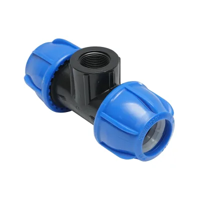 Quadrato a T di compressione con filettatura interna femmina a 90 gradi D25x25mmx1/2, PN16 bar per sistemi di irrigazione - immagine 2