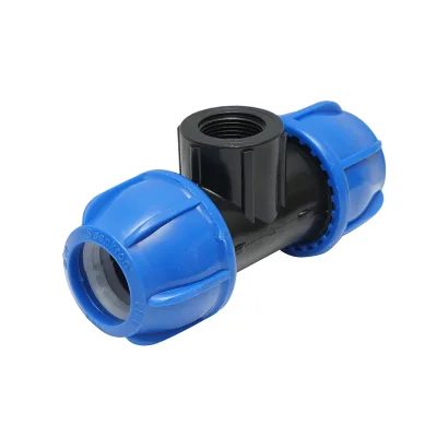 Quadrato a T di compressione con filettatura interna femmina a 90 gradi D25x25mmx1/2, PN16 bar per sistemi di irrigazione - immagine 3