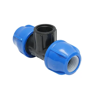 Quadrato a T di compressione con filettatura interna femmina a 90 gradi D32x32mmx1, PN16 bar per sistemi di irrigazione - immagine 2