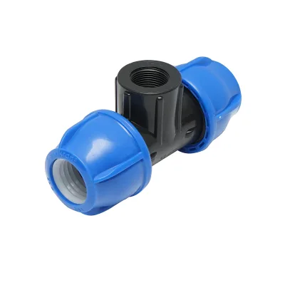 Quadrato a T di compressione con filettatura interna femmina a 90 gradi D32x32mmx3/4, PN16 bar per sistemi di irrigazione. - immagine 3