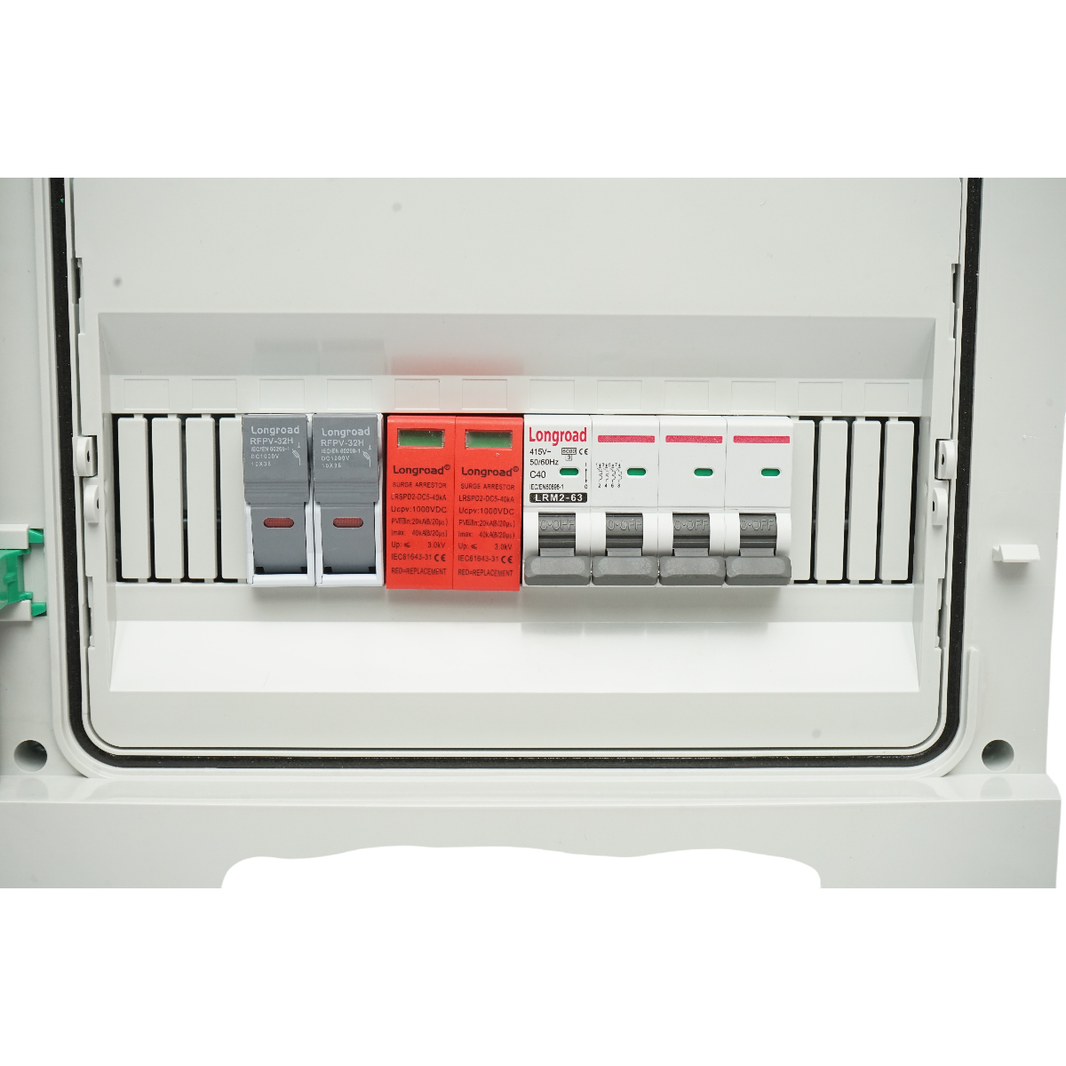 Quadro con fusibile di protezione da 380 V per impianti fotovoltaici DC/AC da 5-10 KW con 2 stringhe - immagine 6
