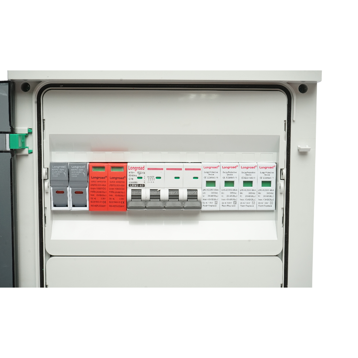 Quadro con fusibile di protezione da 380 V per impianti fotovoltaici DC/AC da 5-10 KW con 2 stringhe - immagine 5
