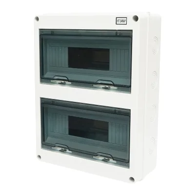 Quadro elettrico da parete, 2 file, 24 moduli, IP65, 420x295x130mm - immagine 2