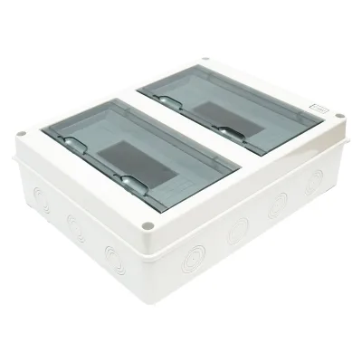 Quadro elettrico da parete, 2 file, 24 moduli, IP65, 420x295x130mm - immagine 4