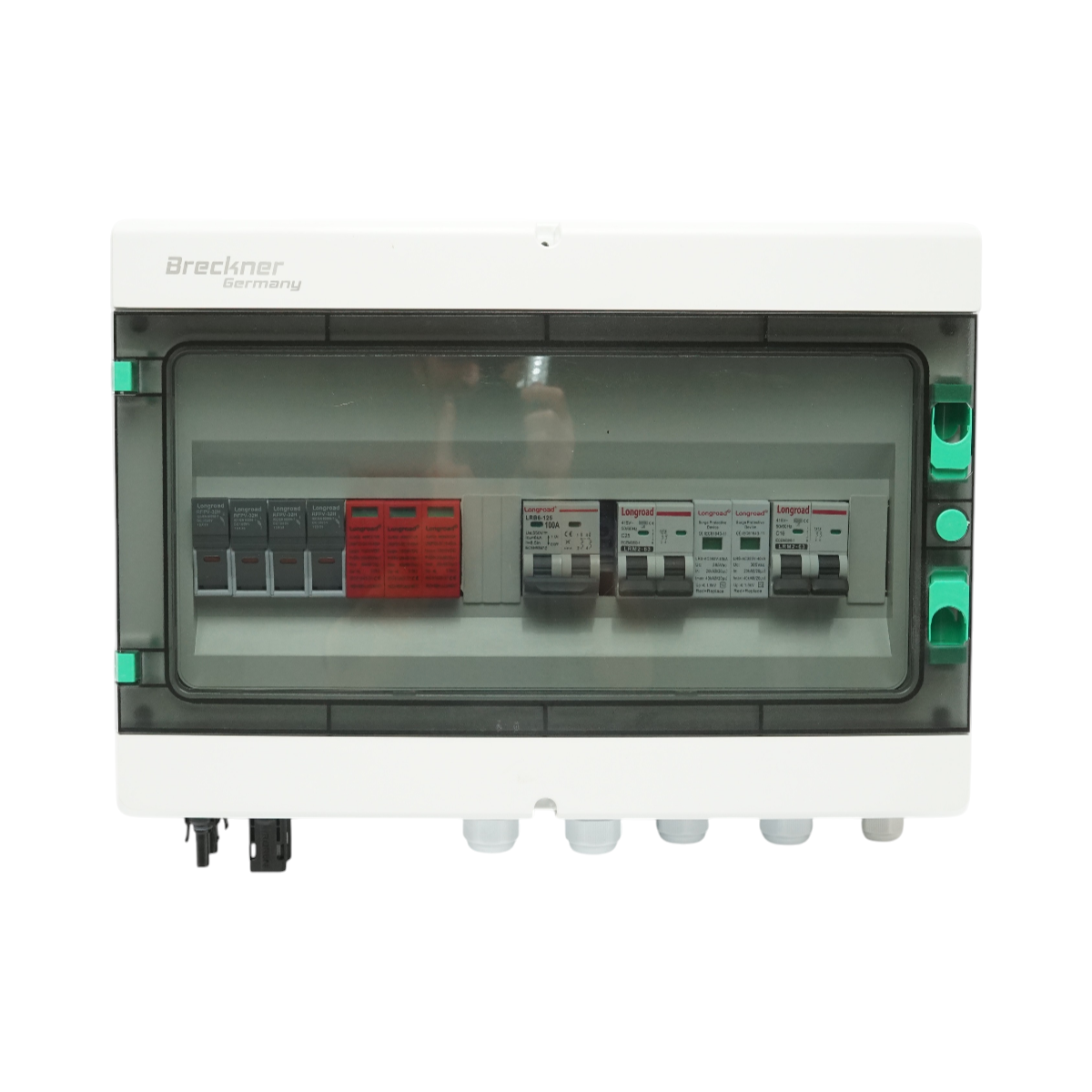 Quadro fusibili equipaggiato DC/AC 3–5 kW con protezione batterie 100 Ah per inverter ON/OFF Grid prosumer Breckner Germany - immagine 2