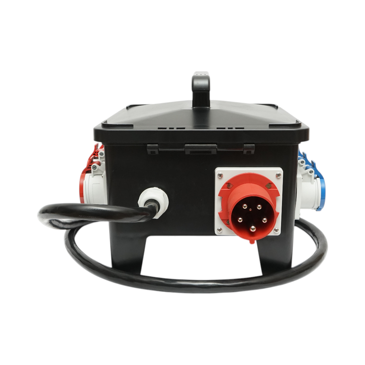 Quadro prese per cantiere portatile, 2 × 415V / 16A, 2 × 415V / 32A, 4 × 250V / 16A, dimensioni 370 × 340 × 330 mm, grado di protezione IP44 / IP54. Breckner Germany - immagine 5