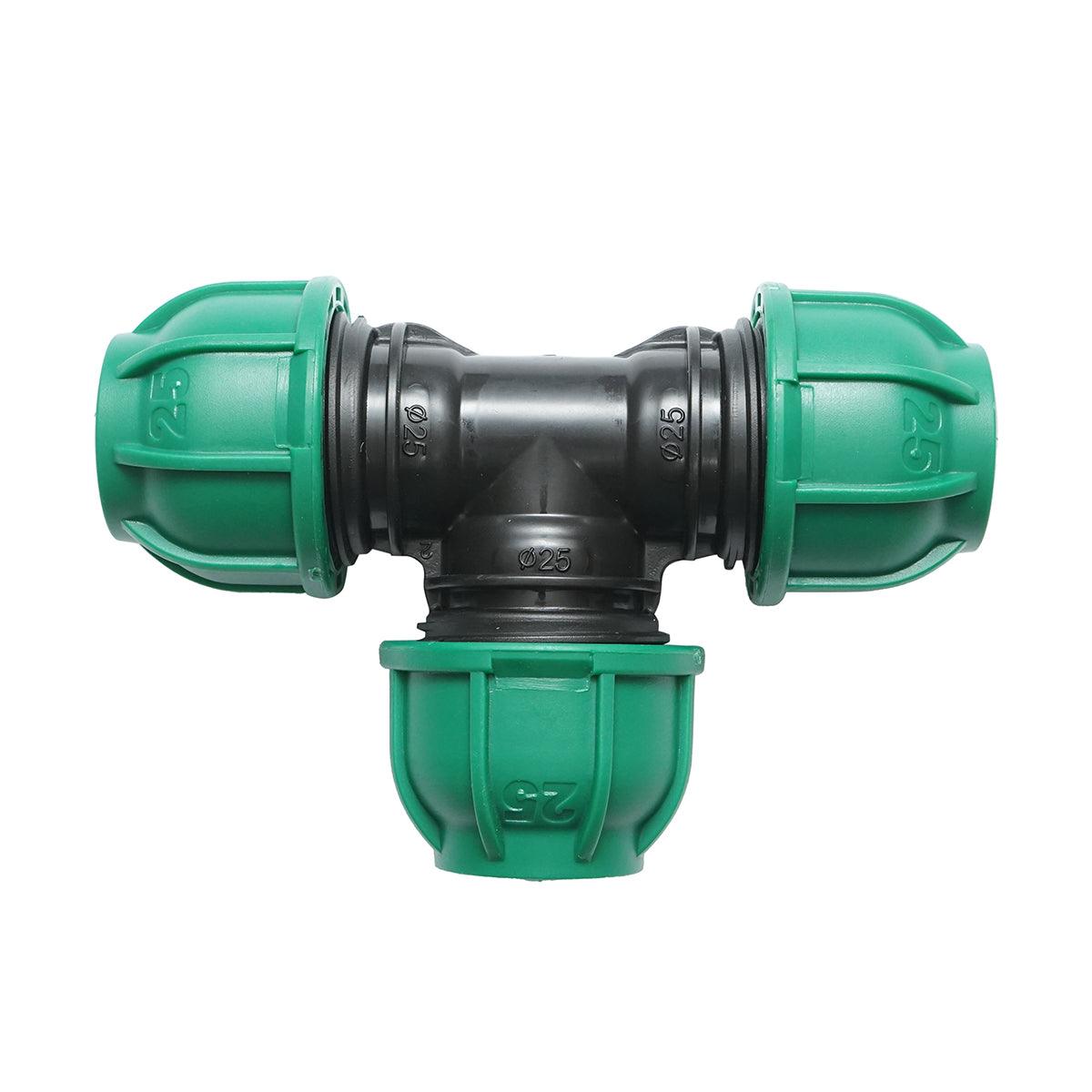 Raccordo a Compressione a "T" 25mm X 25mm X 25mm per sistemi irrigazione Raccordo/Manicotto/Connettore Giunto a T per tubo irigazione - immagine 4