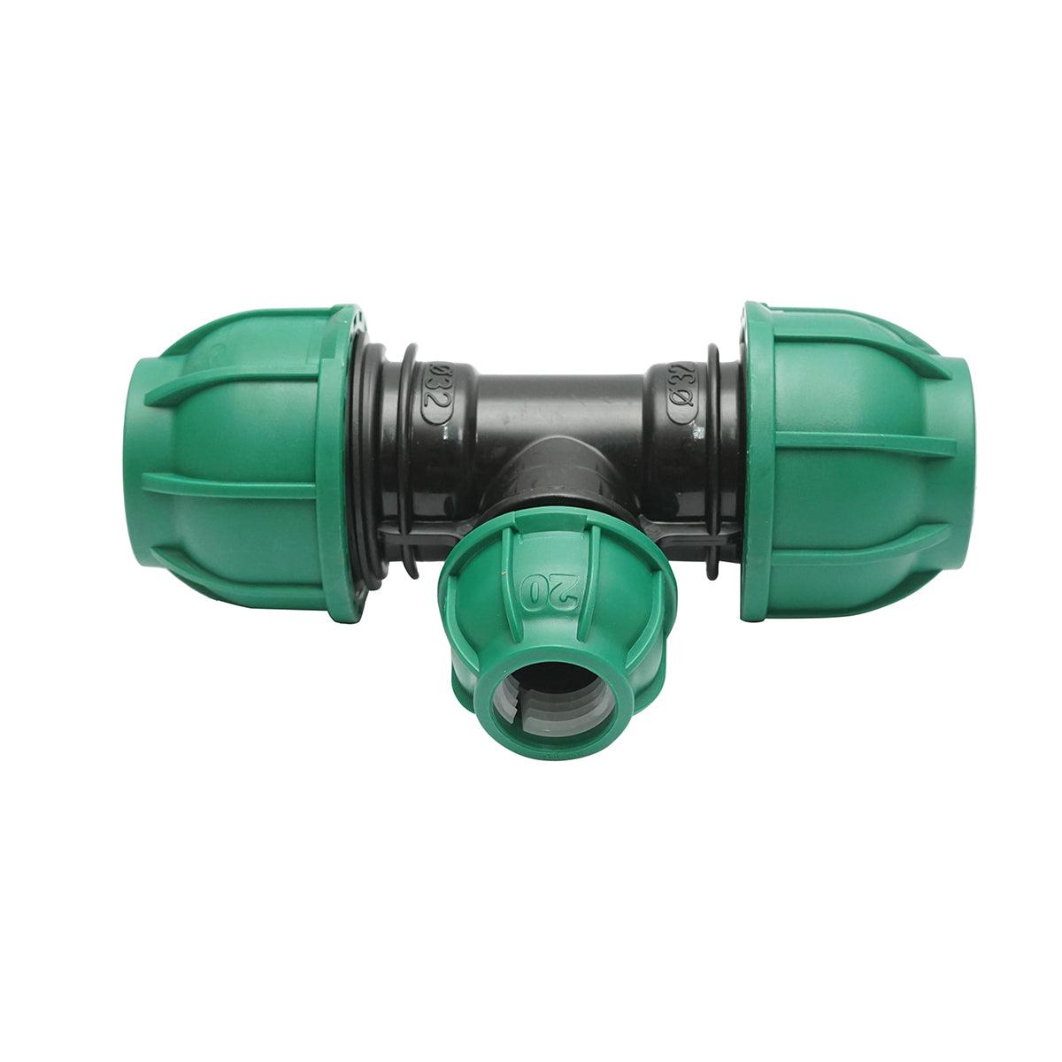 Raccordo a Compressione a "T" PN16-32mm X 20mm X 32mm per sistemi irrigazione Raccordo/Manicotto/Connettore Giunto a T per tubo irigazione - immagine 2