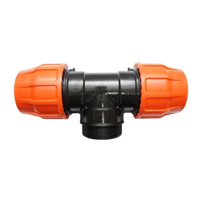 Raccordo a Compressione a "T" PN6-3" X 3" X 3" per sistemi irrigazione Raccordo/Manicotto/Connettore Giunto a T per tubo irigazione - immagine 2