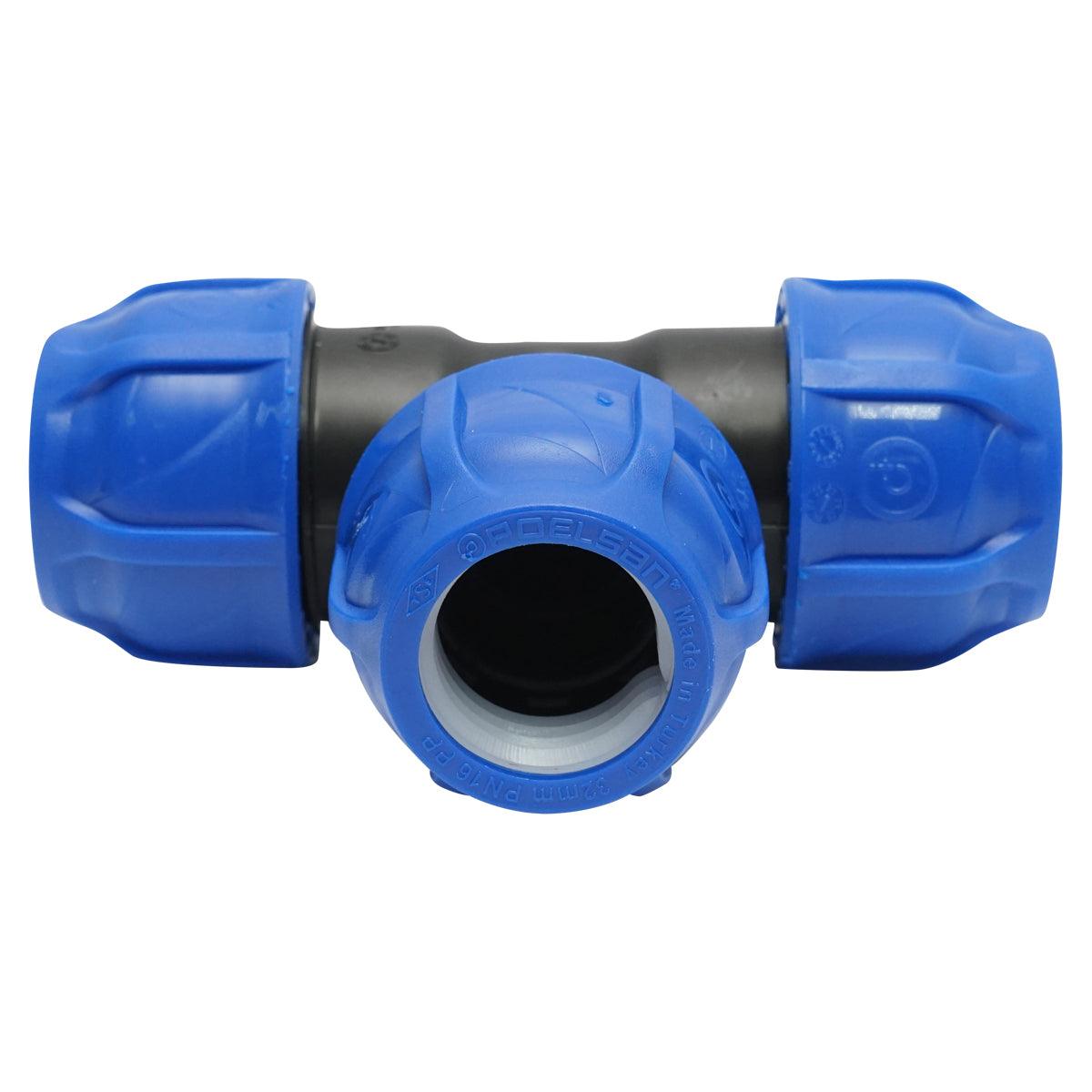 Raccordo a T a compressione 32x32x32mm max 16bar Raccordo Tubi PEHD - immagine 2