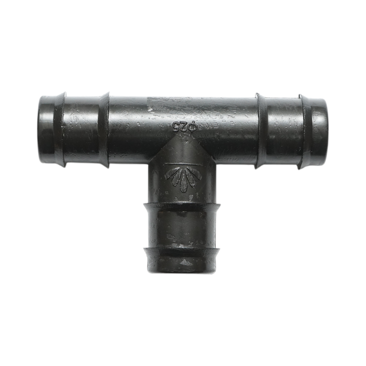 Raccordo a T con attacco uguale per tubo di irrigazione a goccia, 25x25x25 mm, per sistemi di irrigazione.