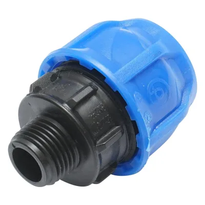 Raccordo Maschio a compressione 25mmx1/2", PN16 per sistemi di irrigazione Manicotto Raccordo Tubi Raccordo di giunzione a compressione 25mmx1/2 pollice, PN16 per sistemi di irrigazione - immagine 2