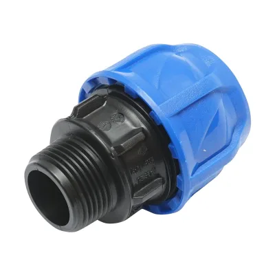 Raccordo Maschio a compressione 25mmx3/4", PN16 per sistemi di irrigazione Manicotto Raccordo Tubi Raccordo di giunzione a compressione 25mmx3/4 pollice, PN16 per sistemi di irrigazione - immagine 3