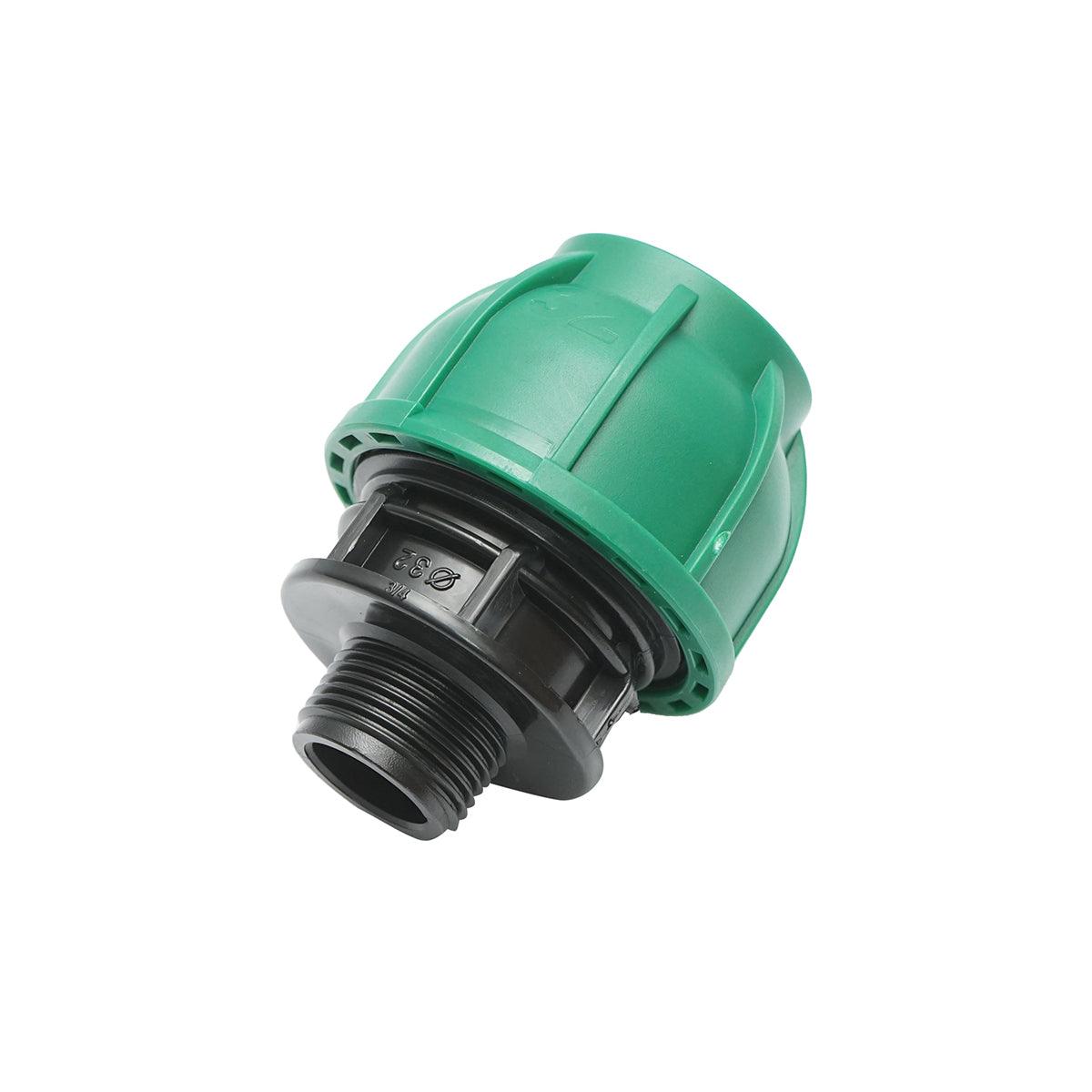 Raccordo Maschio a compressione 32mm X 3/4", per sistemi di irrigazione Manicotto Raccordo Tubi Raccordo di giunzione a compressione 32mm X 3/4" per sistemi di irrigazione - immagine 2