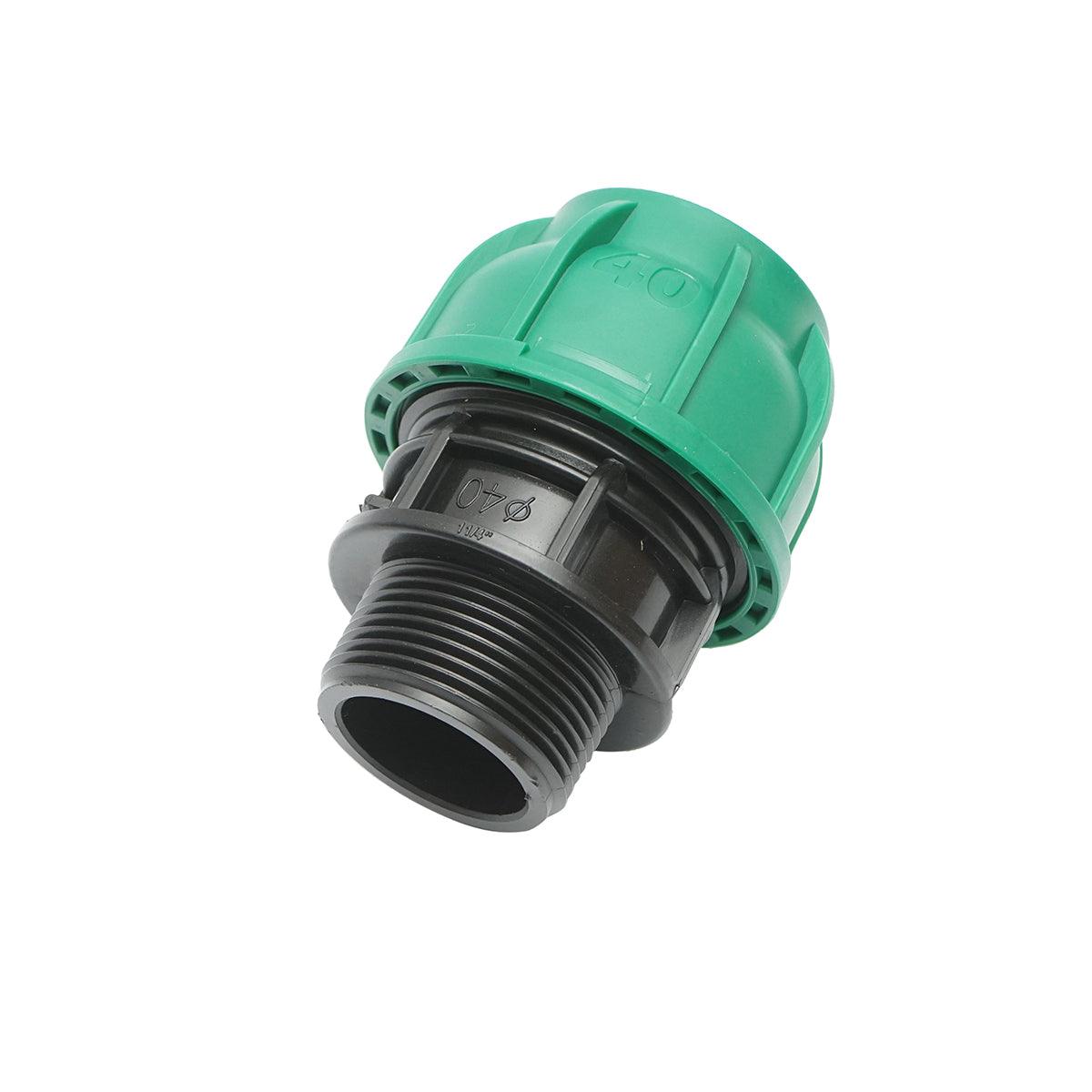 Raccordo Maschio a compressione 40mm X 5/4", per sistemi di irrigazione Manicotto Raccordo Tubi Raccordo di giunzione a compressione 40mm X 5/4" per sistemi di irrigazione - immagine 2