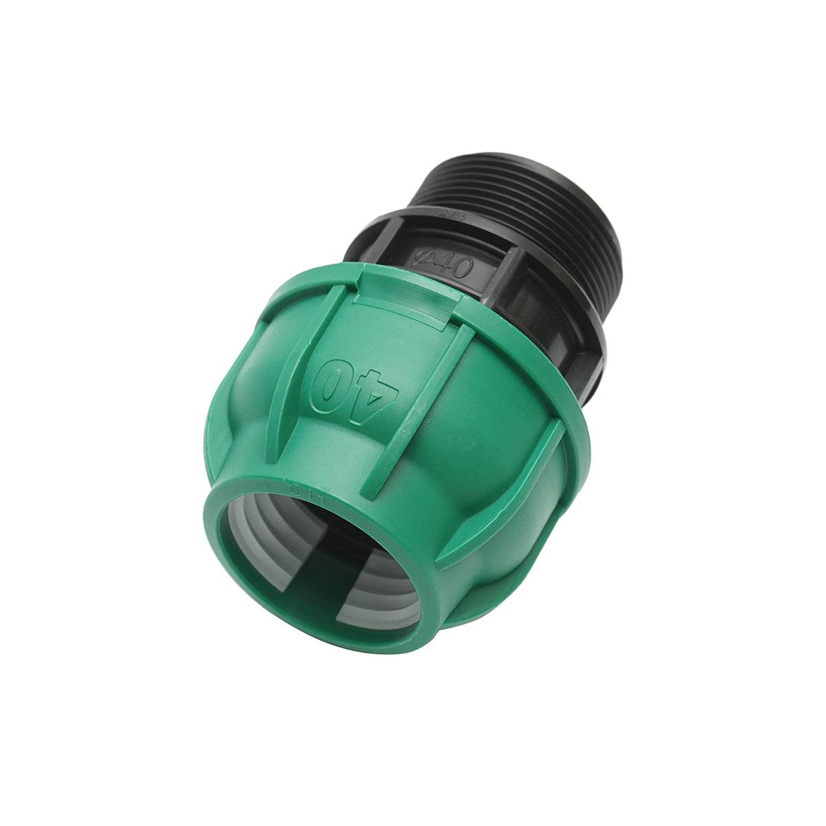 Raccordo Maschio a compressione 40mm X 6/4", per sistemi di irrigazione Manicotto Raccordo Tubi Raccordo di giunzione a compressione 40mm X 6/4" per sistemi di irrigazione - immagine 2