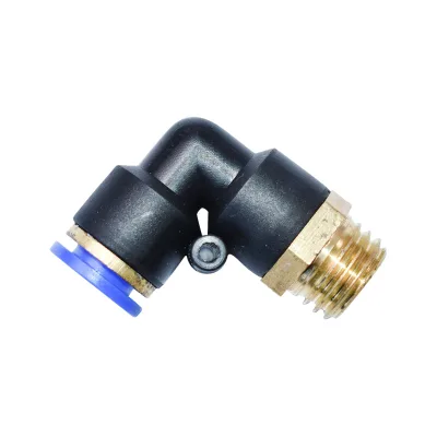 Raccordo rapido  gomito in plastica e vite in metallo fi 10 con M16 - immagine 3