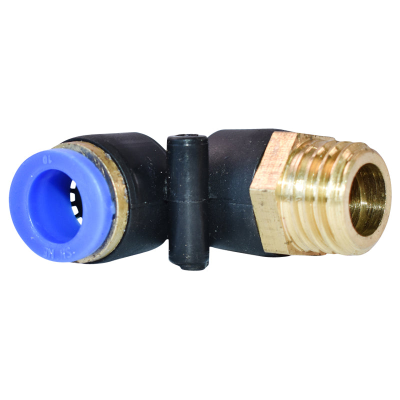 Raccordo rapido  gomito in plastica e vite in metallo fi 10 con M16 - immagine 2