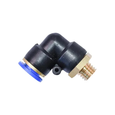 Raccordo rapido  gomito in plastica e vite in metallo fi 12 con M12 - immagine 2