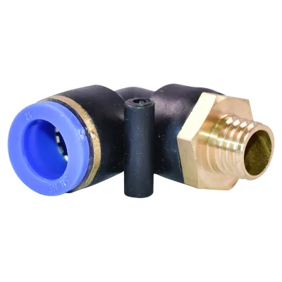 Raccordo rapido  gomito in plastica e vite in metallo fi 12 con M12 - immagine 3