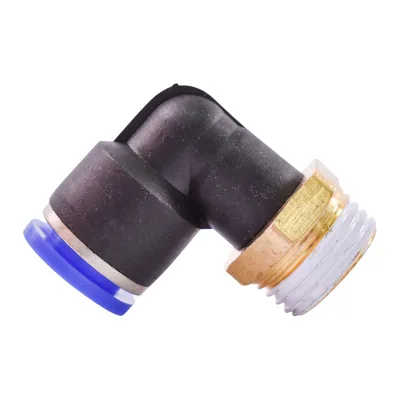 Raccordo rapido a gomito in plastica e vite in metallo fi 12 con 1/2 - immagine 2