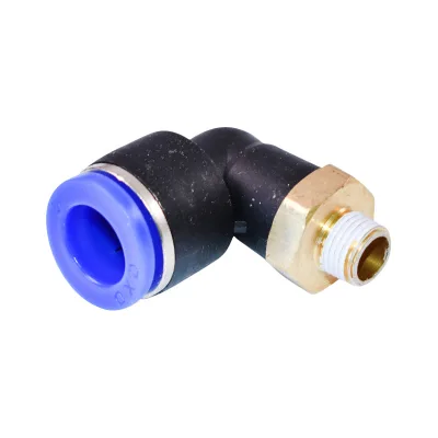 Raccordo rapido a gomito in plastica e vite in metallo fi 12 con 1/8 - immagine 2
