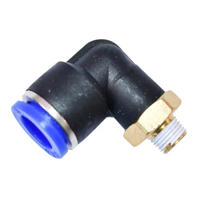 Raccordo rapido a gomito in plastica e vite in metallo fi 12 con 1/8 - immagine 3
