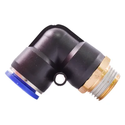 Raccordo rapido a gomito in plastica e vite in metallo fi 14 con 1/2 - immagine 3