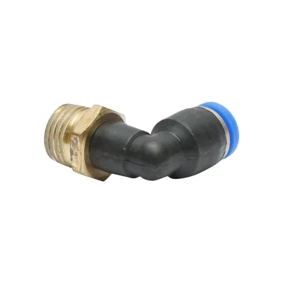 Raccordo rapido a gomito in plastica e vite in metallo fi 6 con 1/4 - immagine 4