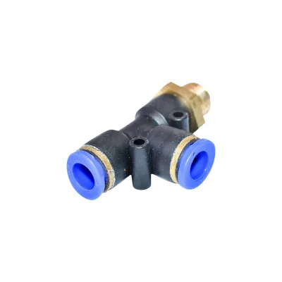 Raccordo rapido a T in plastica con connettore rapido e vite in metallo fi 8x8 con M12 - immagine 2